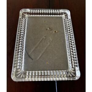 Vintage Mayfair by Godinger Glass Picture Frame 3x5 Clear Crosshatch Fan Pattern